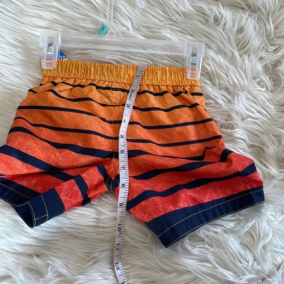 Kidgets orange yellow black striped boys swim trunks swimsuit board shorts SZ 2T - Picture 16 of 17